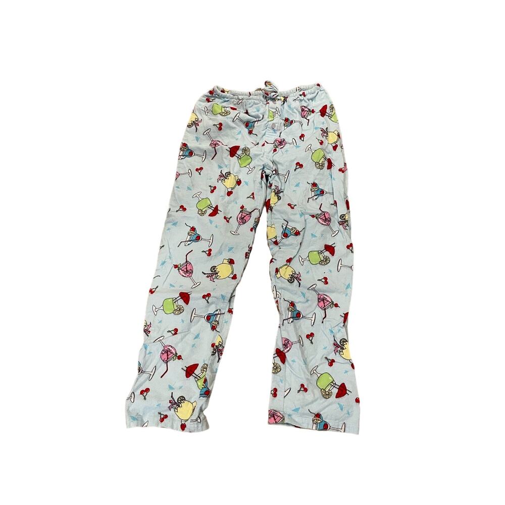 Lemon & Soda margarita cocktail pajama pants blue small